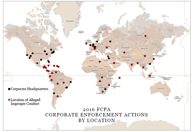 2016 FCPA CORPORATE ENFORCEMENT ACTIONS BY LOCATION
