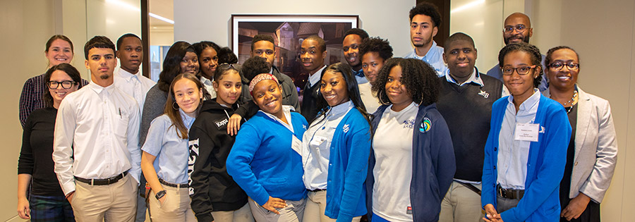 The students of Cristo Rey Brooklyn visit the Paul, Weiss New York office for a day-long conference with Street Law, Inc.